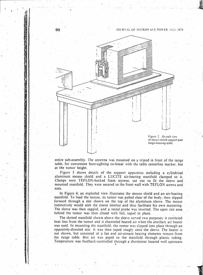 Figure 2: Overall view of mouse shield support and range-locating table.