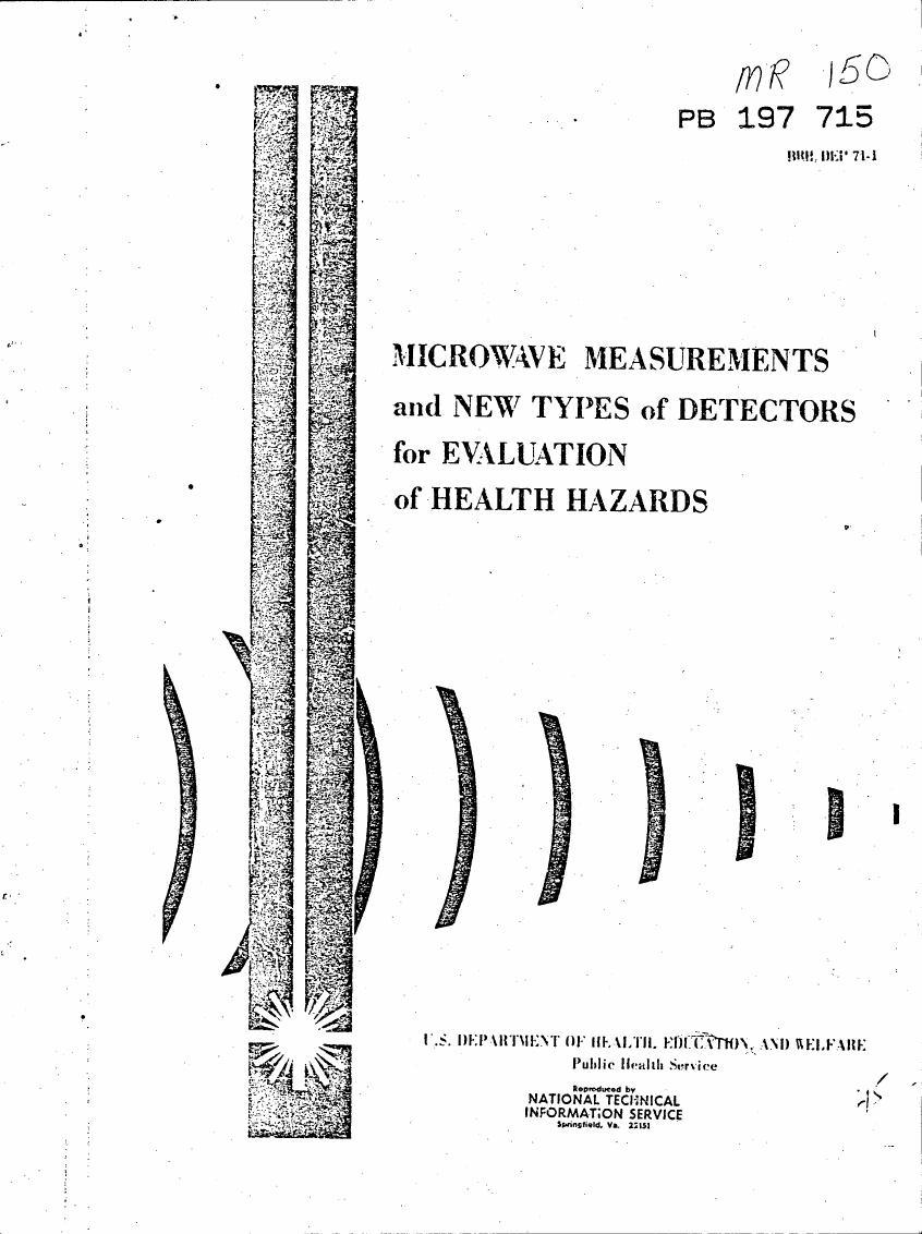 A diagram illustrating microwave measurements and new types of detectors for evaluating health hazards.