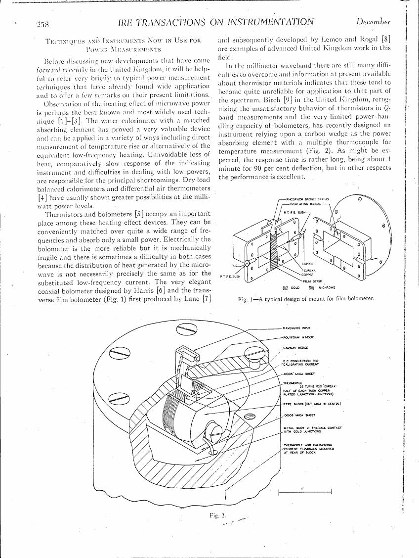 A typical design of mount for film bolometer (Fig. 1)