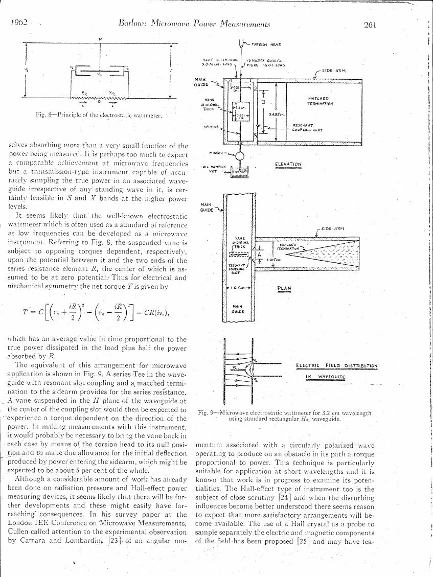Fig. 8 - Principle of the electrostatic wattmeter