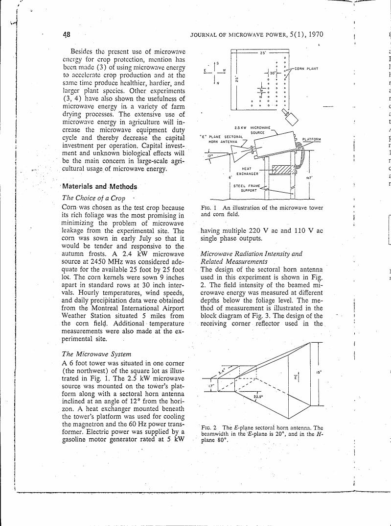 Fig. 1 illustrates an illustration of a microwave tower and corn field.