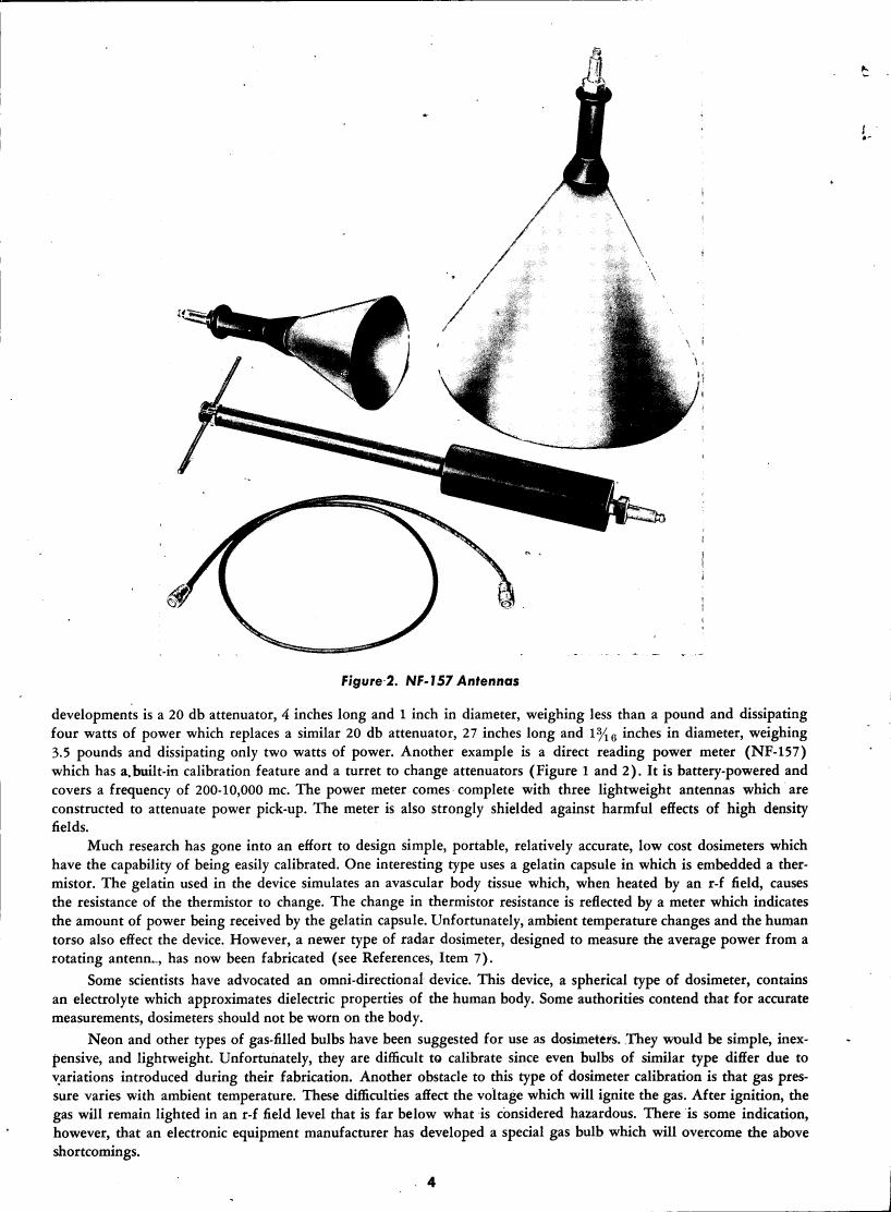 AI-described figure: Figure 2. NF-157 Antennas showing various antenna designs and their components.