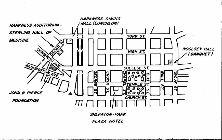 AI-described figure: A diagram showing a map with labeled locations such as Harkness Auditorium and Woolsey Hall.