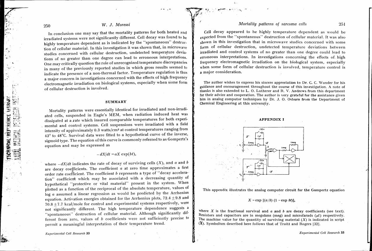 AI-described figure: An analog computer circuit diagram for the Gompertz equation.
