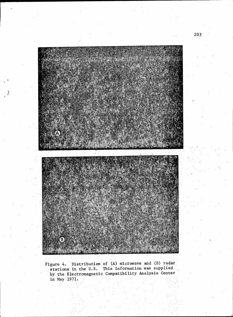 Figure 4. Distribution of (A) microwave and (B) radar stations in the U.S.