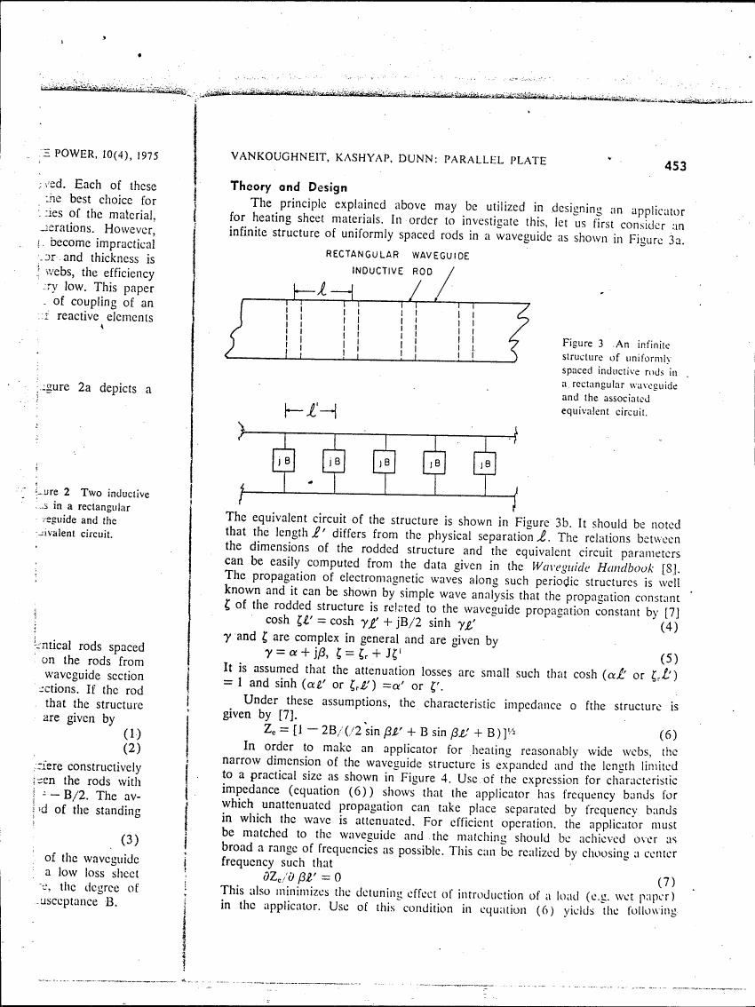 Figure 3: An infinite structure of uniformly spaced inductive rods in a rectangular waveguide and the associated equivalent circuit.