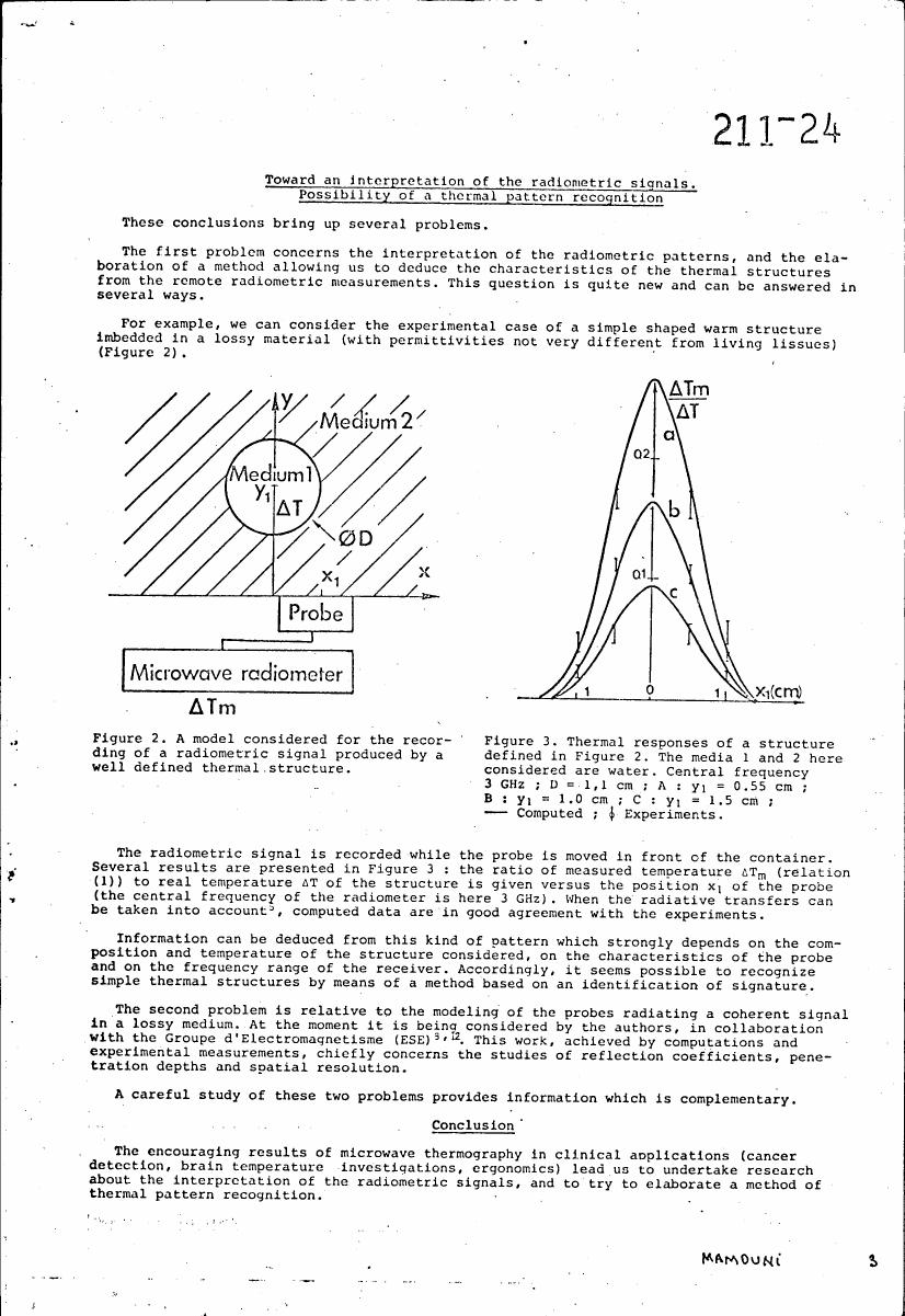 Figure 2. A model considered for the recording of a radiometric signal produced by a well-defined thermal structure.