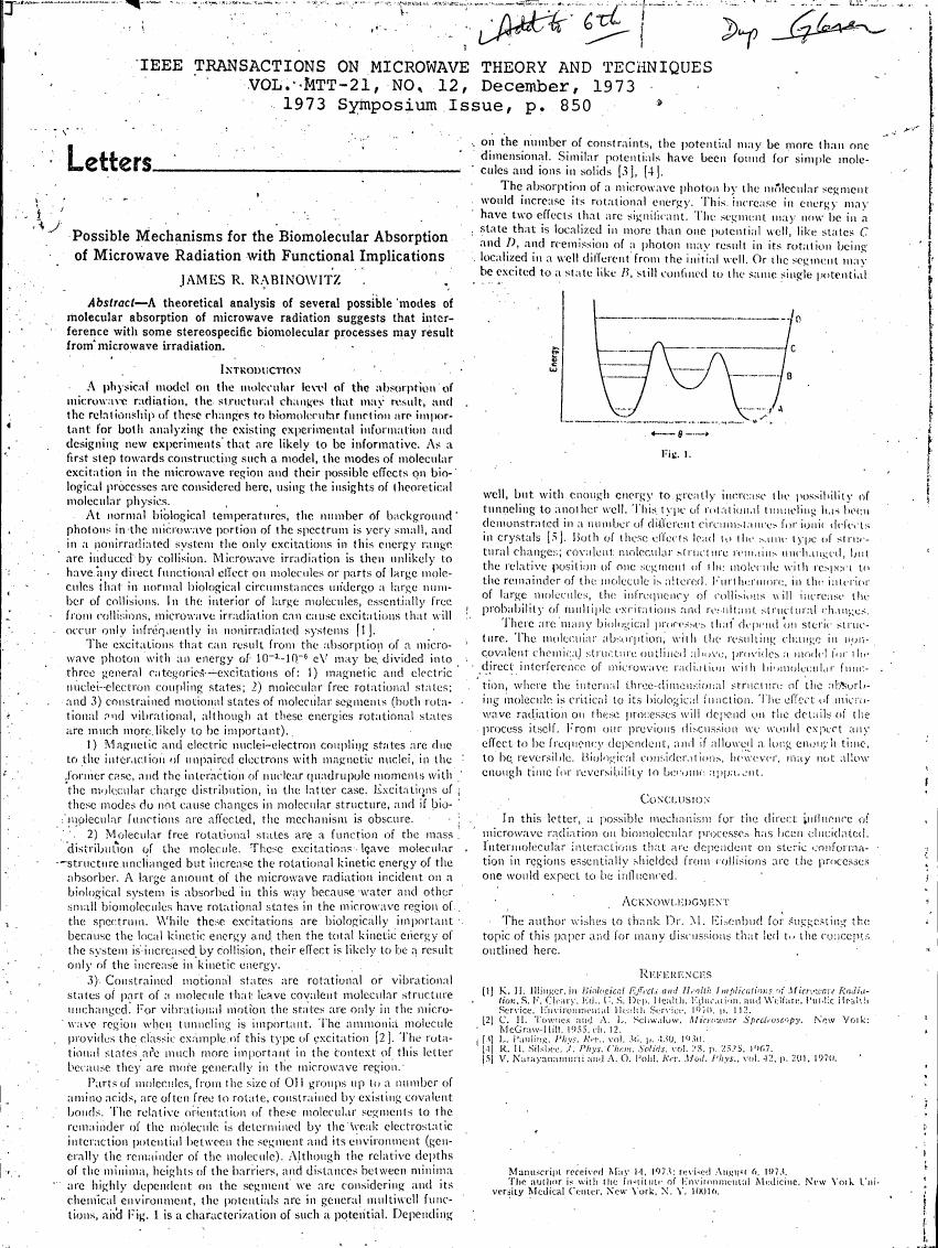 AI-described figure: A potential energy diagram illustrating molecular rotational states and their transitions.