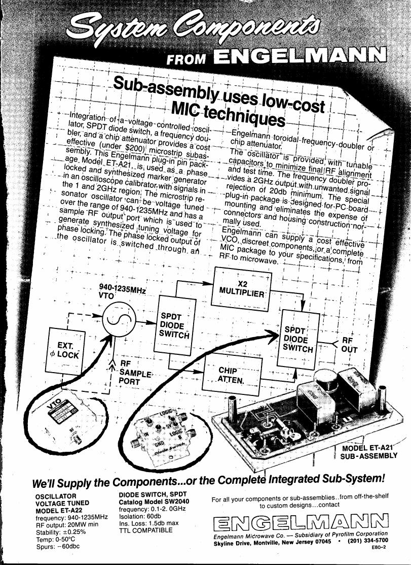 AI-described figure: A diagram illustrating a sub-assembly using low-cost MIC techniques for microwave components.