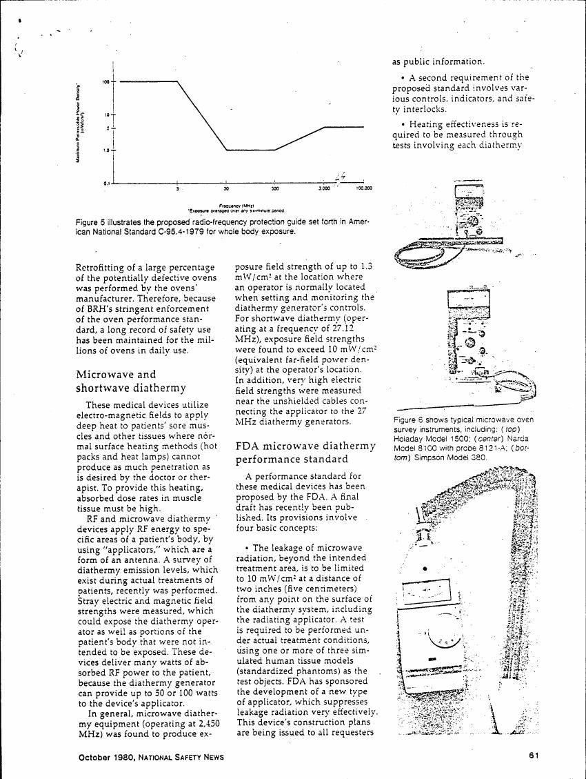 Figure 5 illustrates the proposed radio-frequency protection guide set forth in American National Standard C-95.4-1979 for whole body exposure.