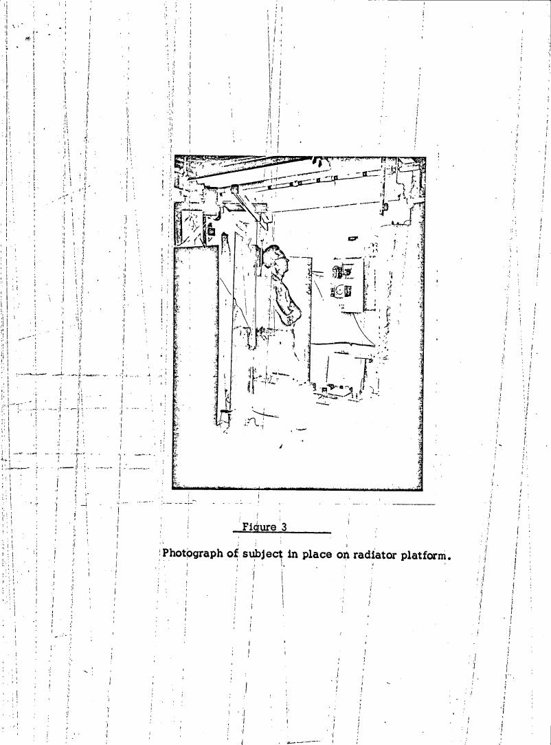 Figure 3: Photograph of subject in place on radiator platform.