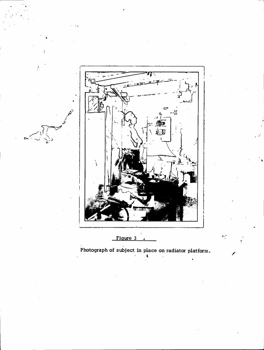 Figure 3: Photograph of subject in place on radiator platform.