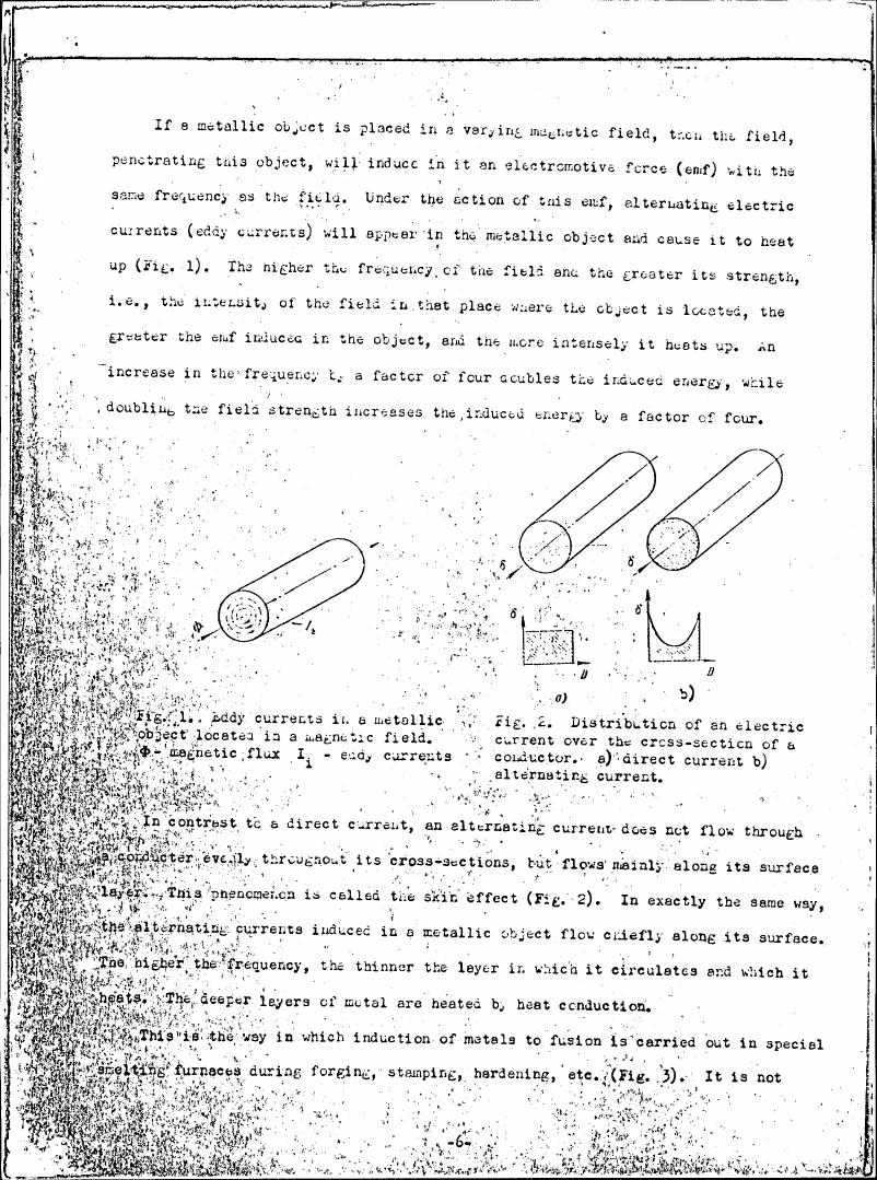 Fig. 1 illustrates eddy currents in a metallic object located in a magnetic field.