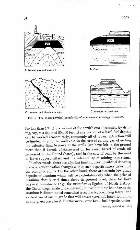 AI-described figure: Figure 3 illustrates the sharp physical boundaries of nonrenewable energy resources such as natural gas and crude oil, coal, uranium in veins, and uranium in sandstone.