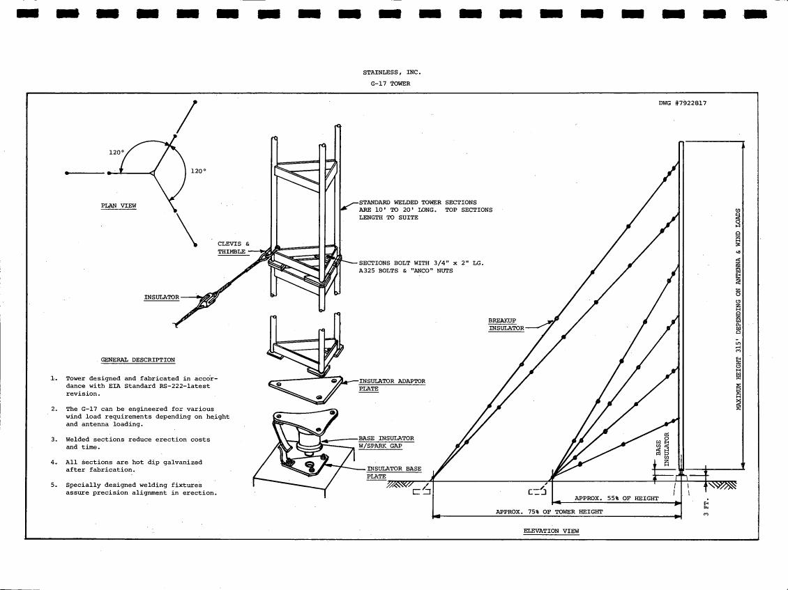 AI-described figure: A detailed technical diagram illustrating a G-17 tower structure with specifications and components labeled.