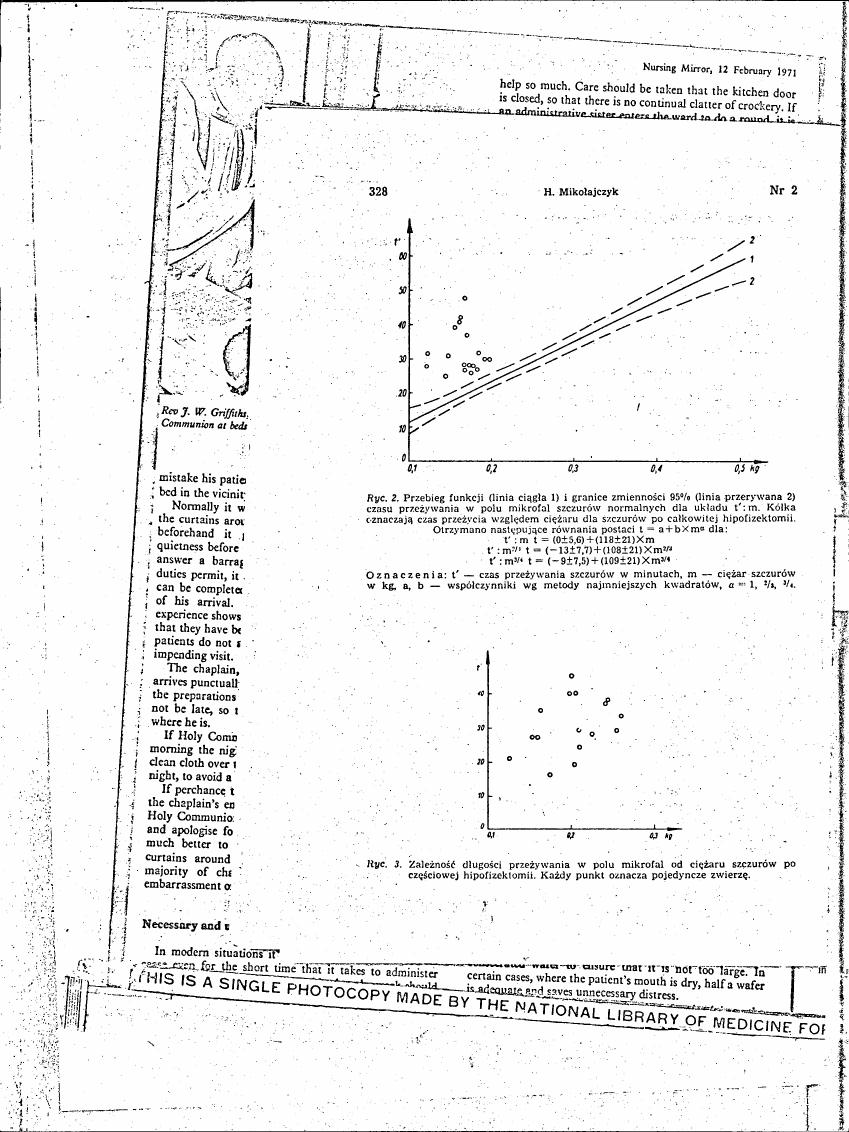 AI-described figure: Figure 2: Function graph (line 1) and limits of variation 95% (broken line 2) for the duration of stay in the field of microtus normalis for the entire hypothesis.
