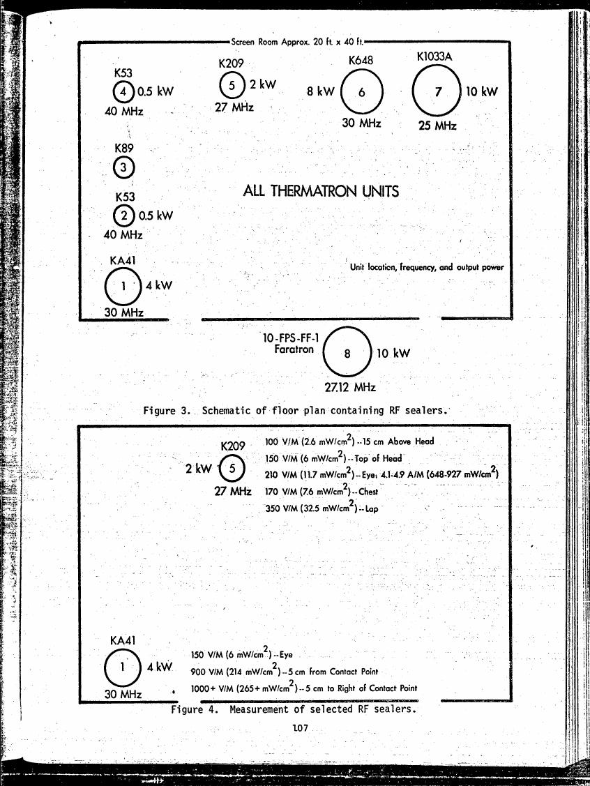 Figure 3. Schematic of floor plan containing RF sealers.
