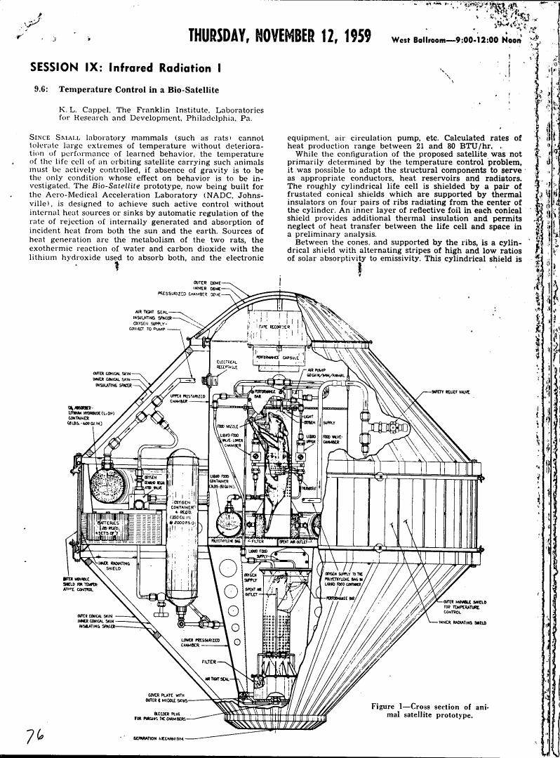 Figure 1 - Cross section of animal satellite prototype.