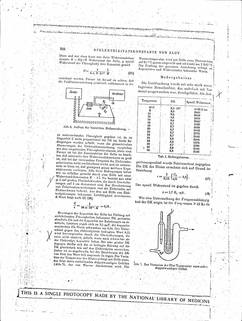 AI-described figure: Diagram showing the setup and measurement of electrical properties in blood cells (Figure 6)