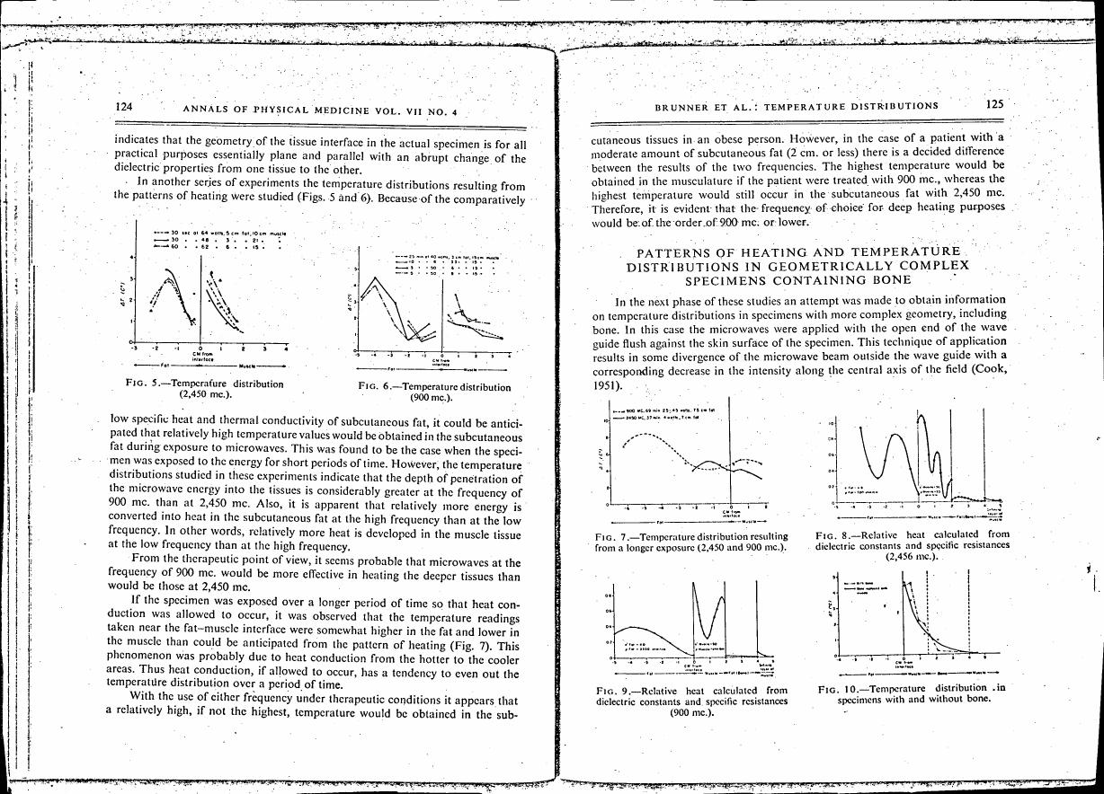 AI-described figure: Temperature distribution in specimens with and without bone (Figs. 7-10).