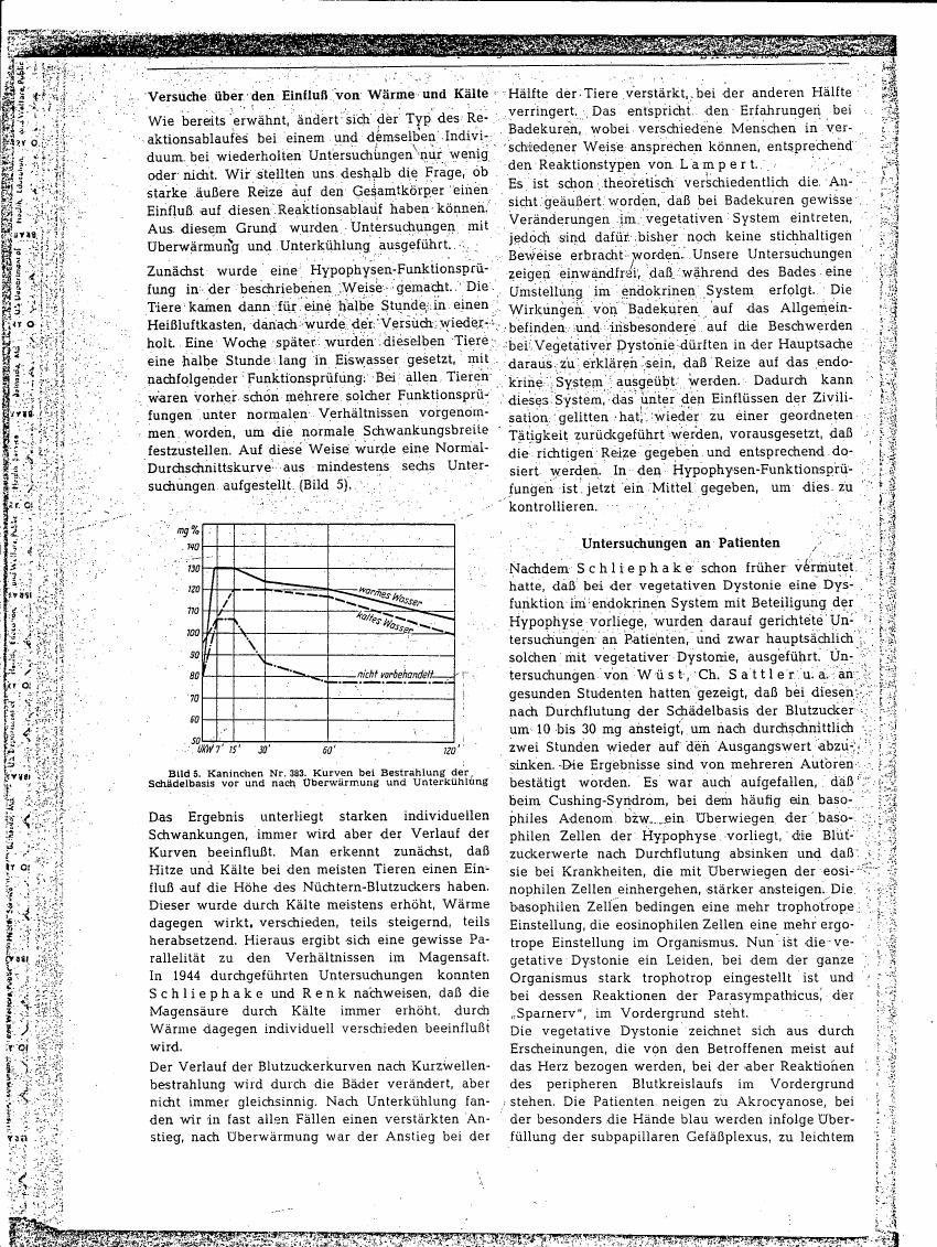 AI-described figure: Figure 5: Curves showing blood sugar levels in rabbits before and after heating and cooling treatments.