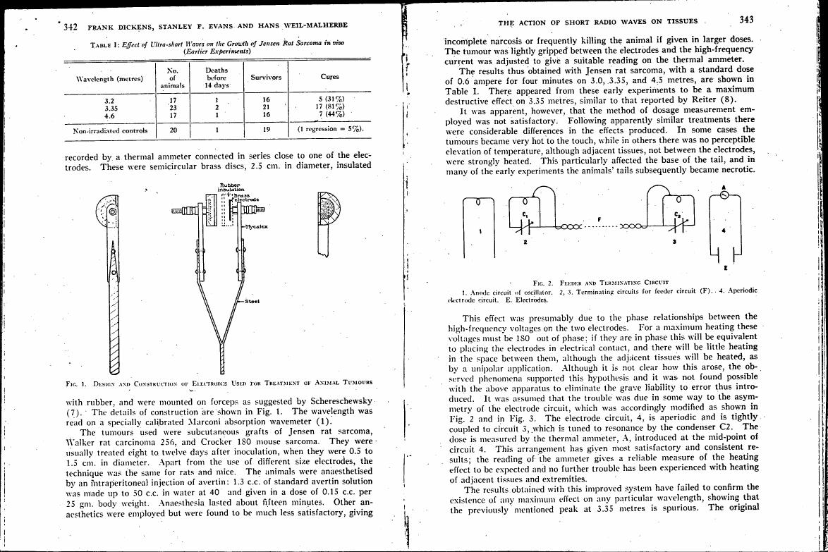Fig. 1 illustrates the design and construction of electrodes used for treating animal tumors.