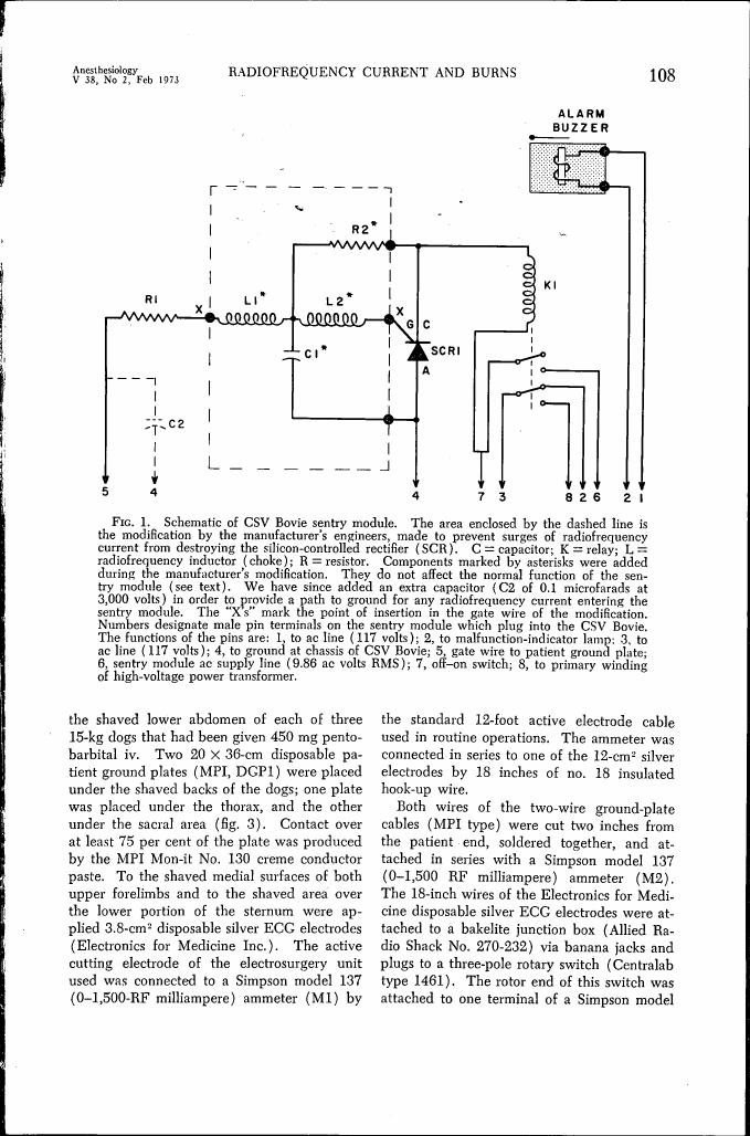 AI-described figure: Schematic of CSV Bovie sentry module with labeled components and connections.