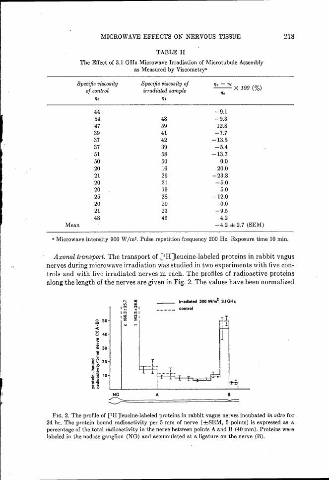 The profile of [3H]leucine-labeled proteins in rabbit vagus nerves incubated in vitro for 24 hr, showing protein bound radioactivity per 5 mm nerve as a percentage of the total radioactivity between points A and B.
