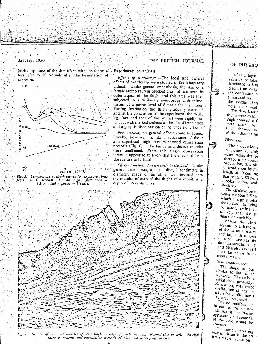 AI-described figure: Figure 5: Temperature vs. depth curves for exposure times from 1 to 10 seconds.