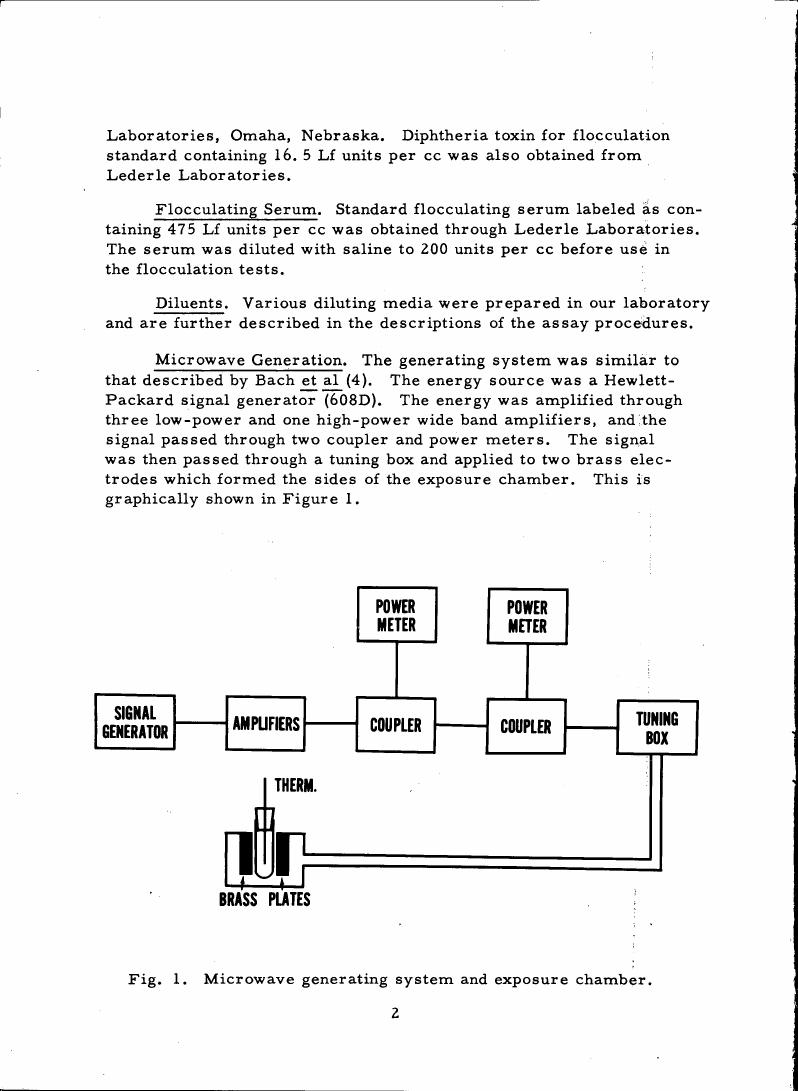 Figure 1. Microwave generating system and exposure chamber.