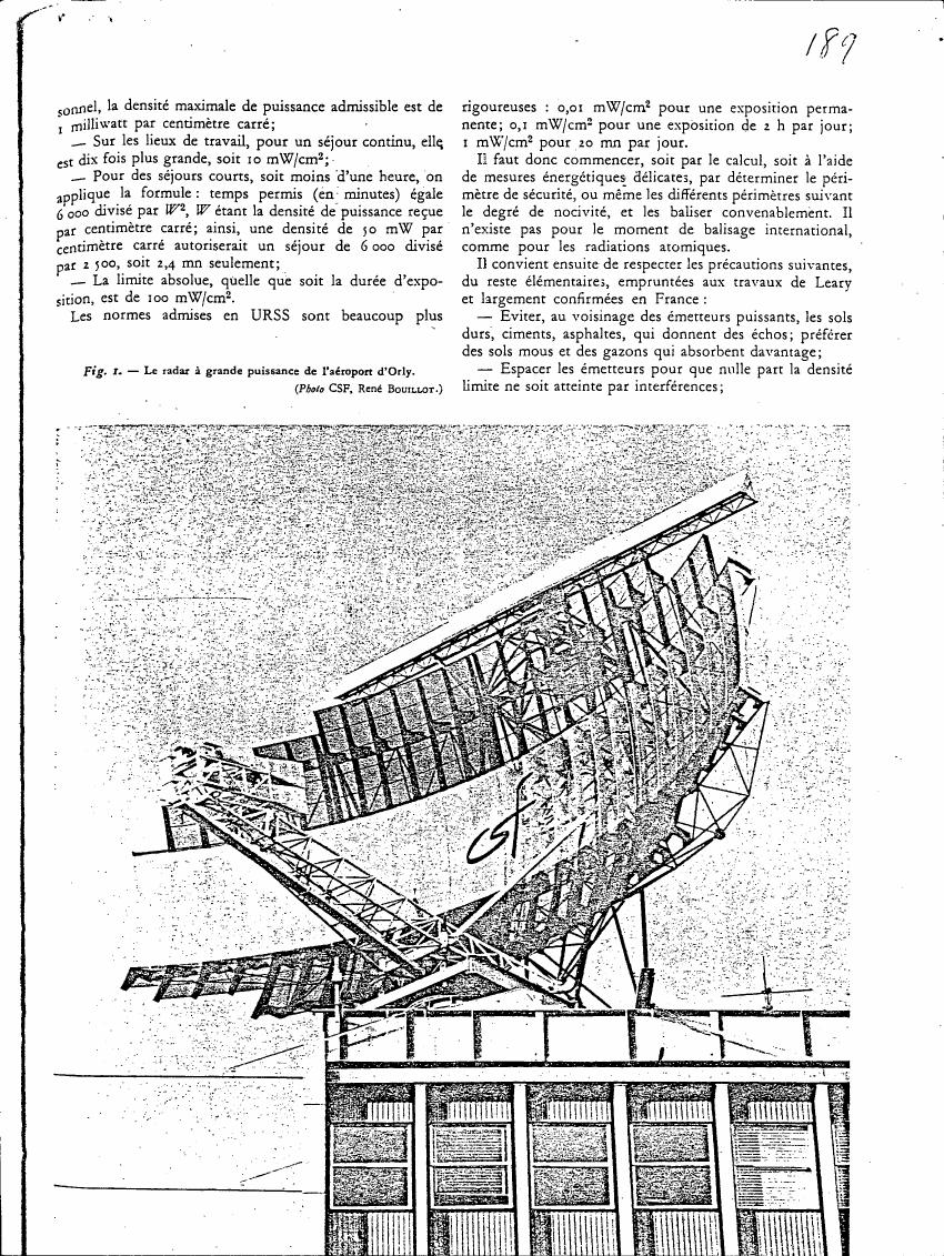 AI-described figure: Figure 1 depicts a large radar system at Orly airport.