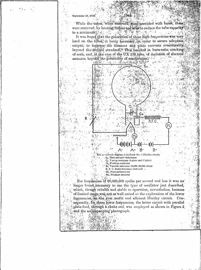 Circuit diagram of oscillator No. 3 (Hartley circuit)