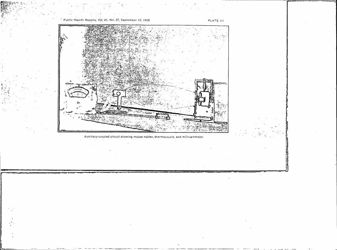 Auxiliary-coupled circuit showing mouse holder, thermocouple, and microammeter