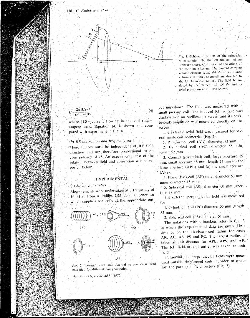 AI-described figure: Fig. 1: Schematic outline of the principles of calculation for a coil with an arbitrary shape.