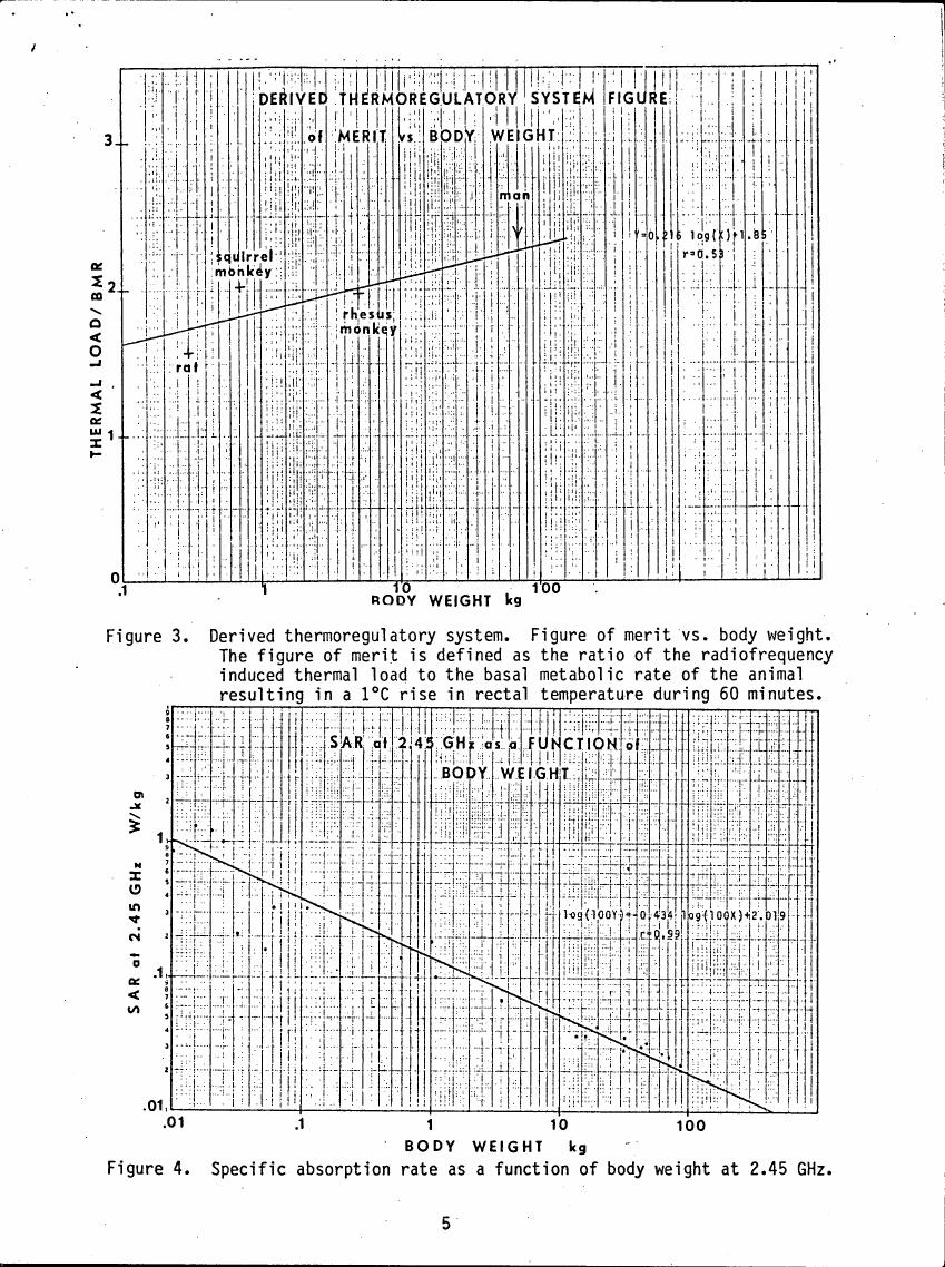 Figure 3. Derived thermoregulatory system: Figure of merit vs. body weight.