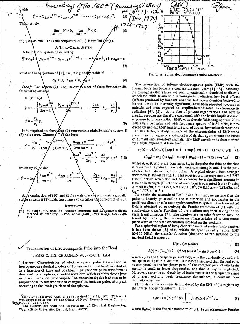 Fig. 1 depicts a typical electromagnetic pulse waveform.